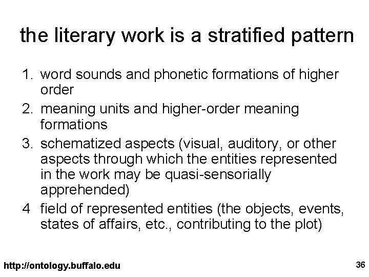 the literary work is a stratified pattern 1. word sounds and phonetic formations of