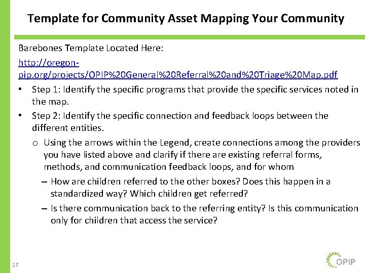 Template for Community Asset Mapping Your Community Barebones Template Located Here: http: //oregonpip. org/projects/OPIP%20