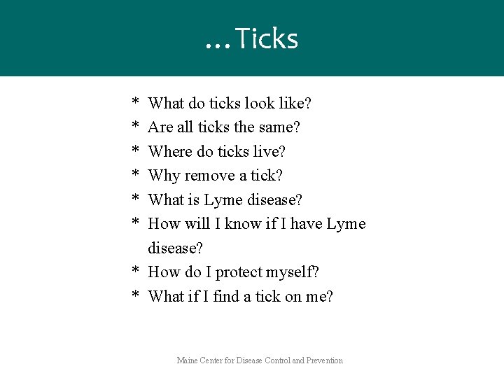 …Ticks * * * What do ticks look like? Are all ticks the same?