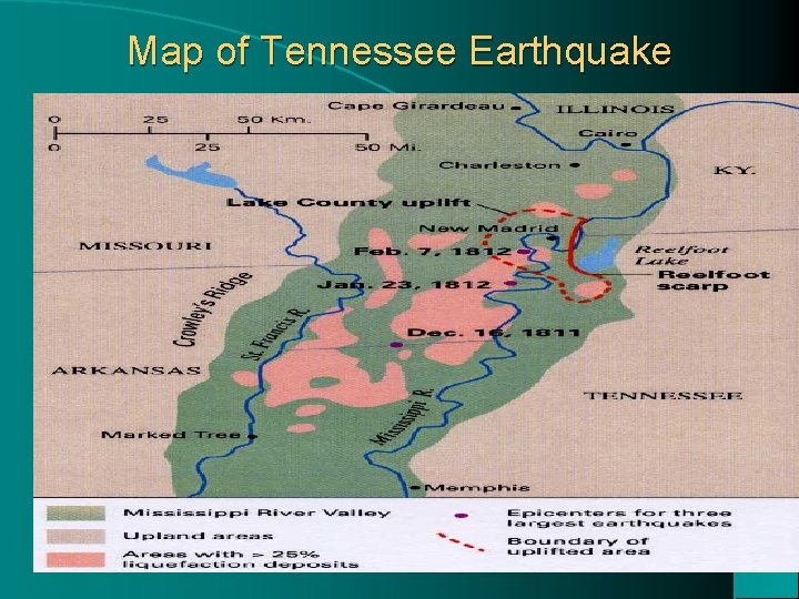 Map of Tennessee Earthquake 