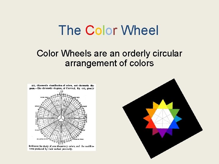The Color Wheels are an orderly circular arrangement of colors 