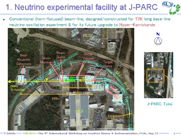 1. Neutrino experimental facility at J-PARC Conventional (horn-focused) beam-line, designed/constructed for T 2 K