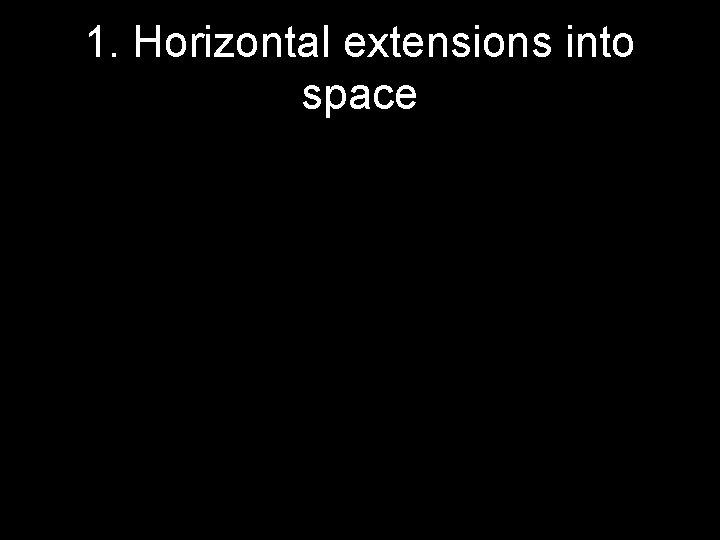 1. Horizontal extensions into space 