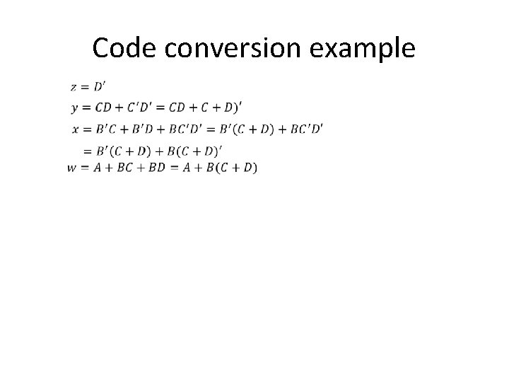 Code conversion example 