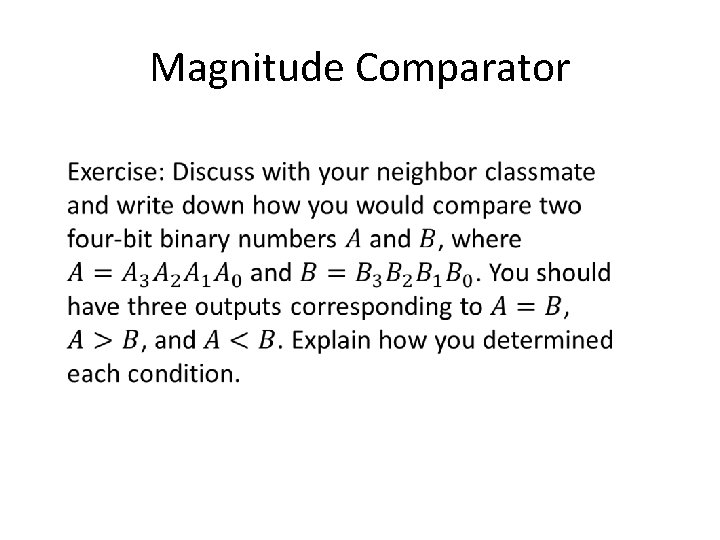 Magnitude Comparator 