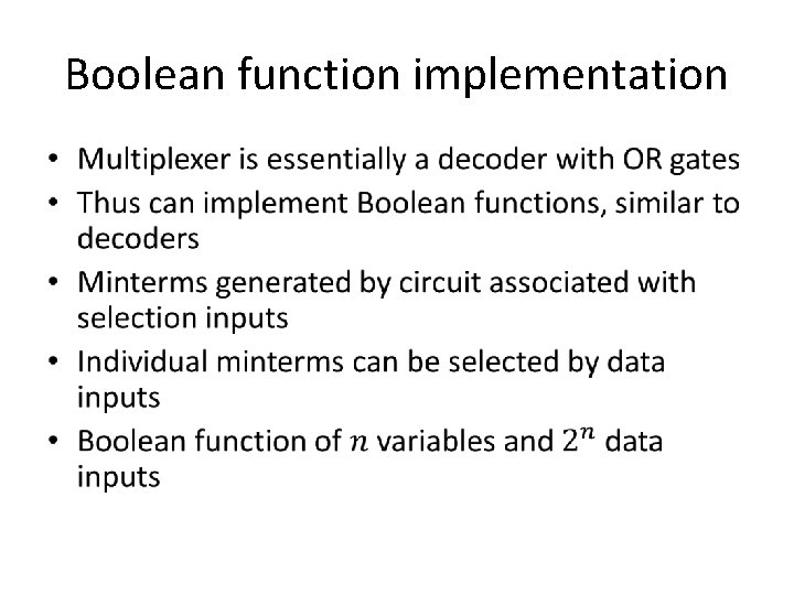 Boolean function implementation • 