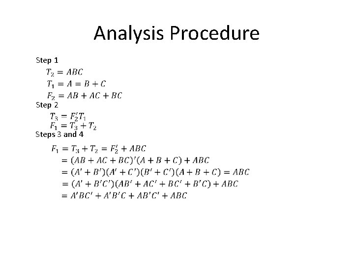 Analysis Procedure Step 1 Step 2 Steps 3 and 4 