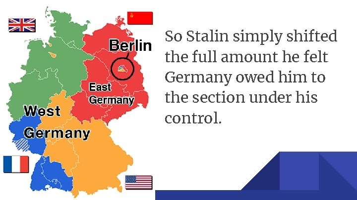 So Stalin simply shifted the full amount he felt Germany owed him to the