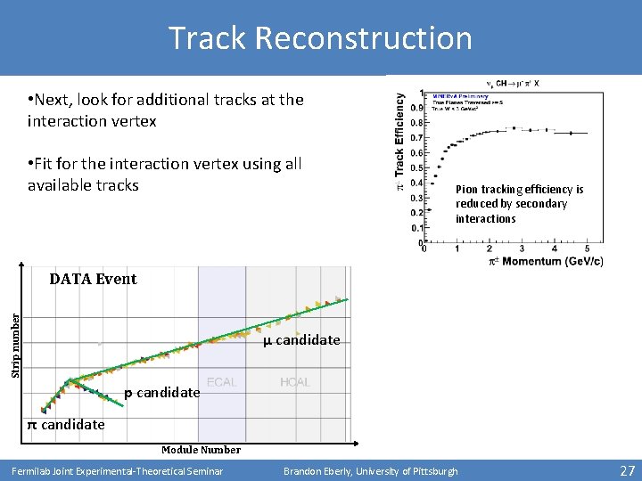 Track Reconstruction • Next, look for additional tracks at the interaction vertex • Fit