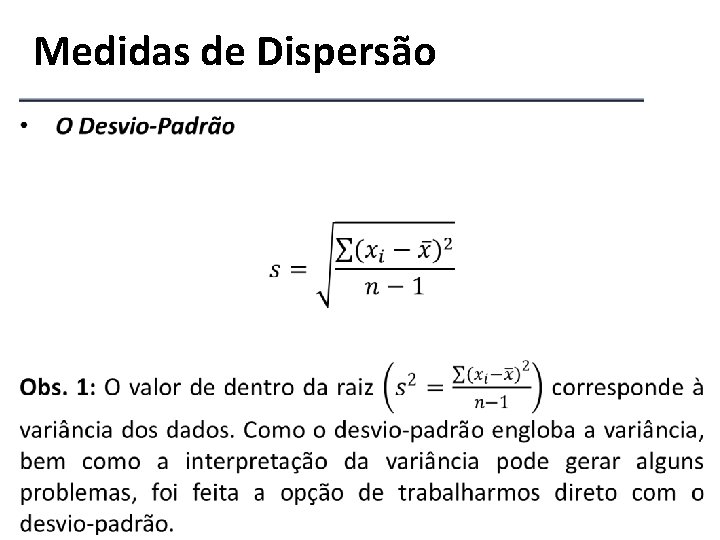 Medidas de Dispersão 