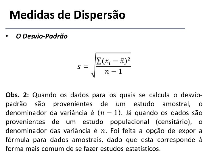 Medidas de Dispersão 