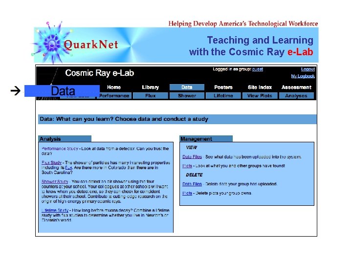 Teaching and Learning with the Cosmic Ray e-Lab 