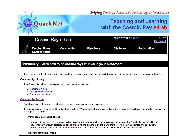 Teaching and Learning with the Cosmic Ray e-Lab 