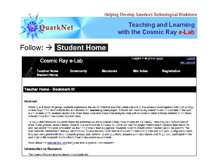 Teaching and Learning with the Cosmic Ray e-Lab 