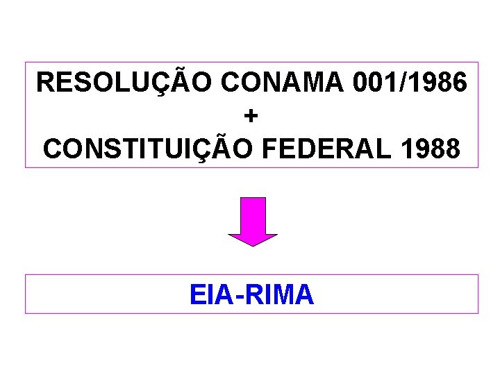 RESOLUÇÃO CONAMA 001/1986 + CONSTITUIÇÃO FEDERAL 1988 EIA-RIMA 