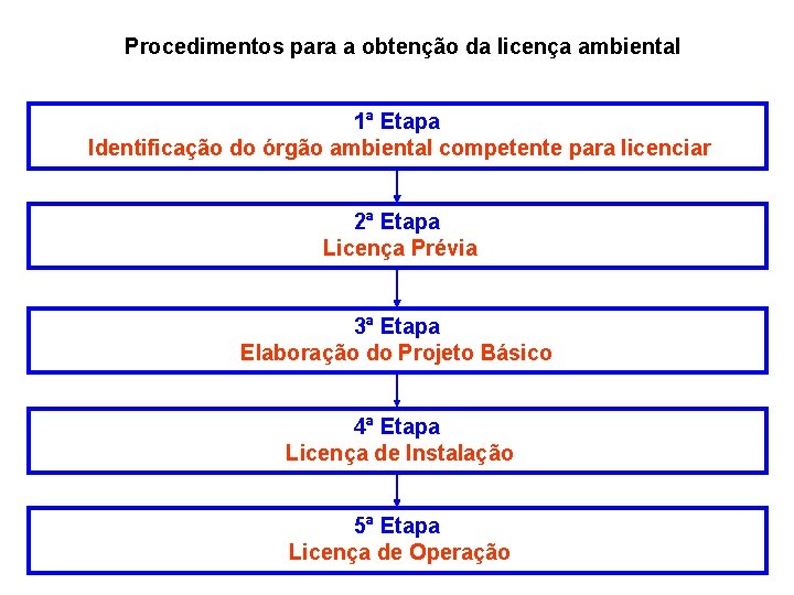 Procedimentos para a obtenção da licença ambiental 1ª Etapa Identificação do órgão ambiental competente