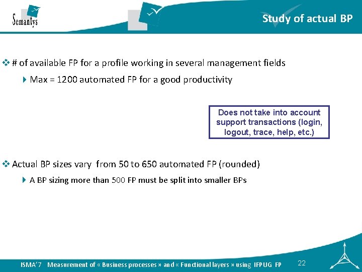 Study of actual BP v # of available FP for a profile working in