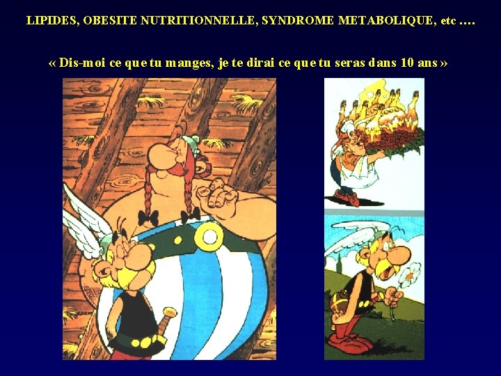 LIPIDES, OBESITE NUTRITIONNELLE, SYNDROME METABOLIQUE, etc …. « Dis-moi ce que tu manges, je