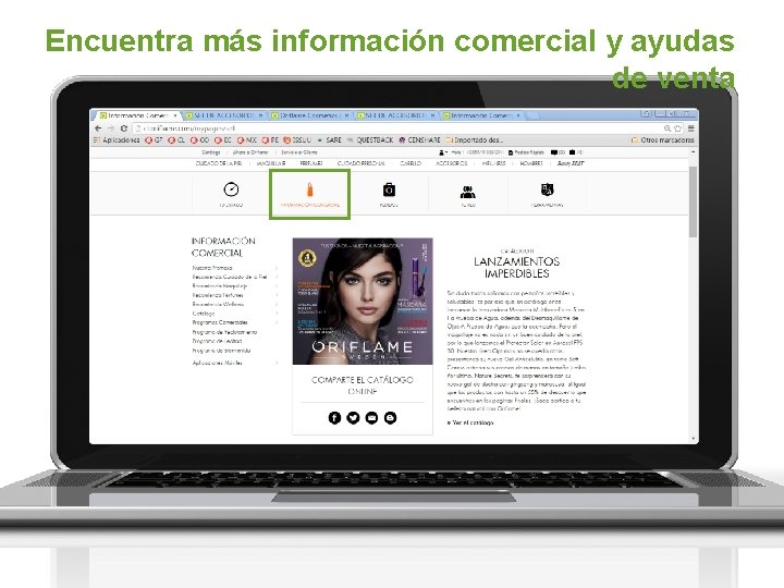 Encuentra más información comercial y ayudas de venta 