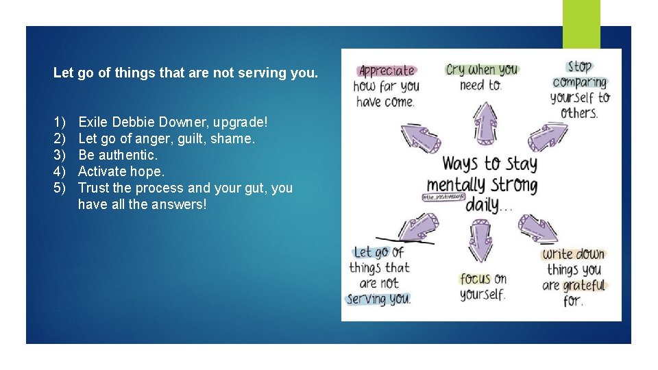 Let go of things that are not serving you. 1) 2) 3) 4) 5) Let go of things that are not serving you. 1) 2) 3) 4) 5)
