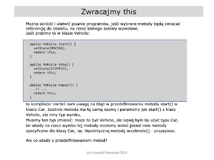 Zwracajmy this (c) Krzysztof Barteczko 2014 