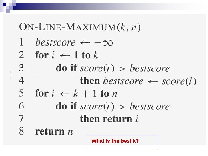 What is the best k? 