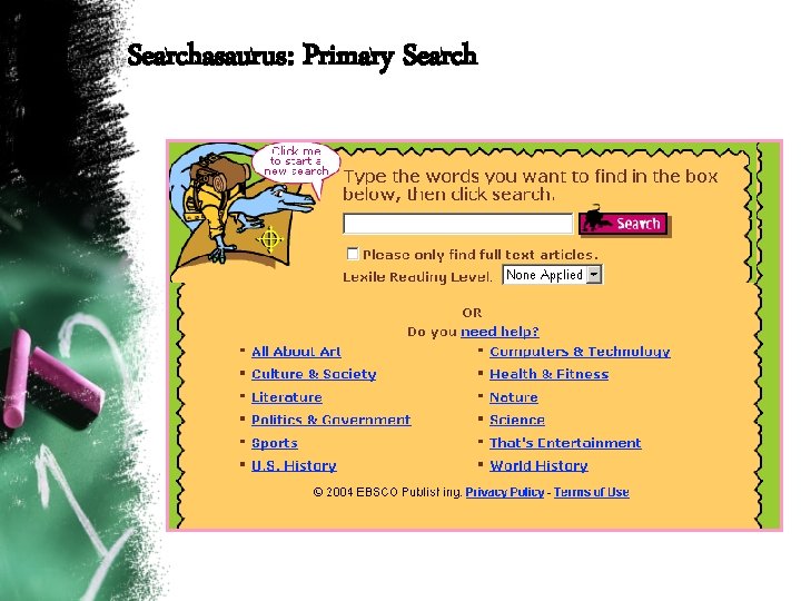 Searchasaurus: Primary Search 