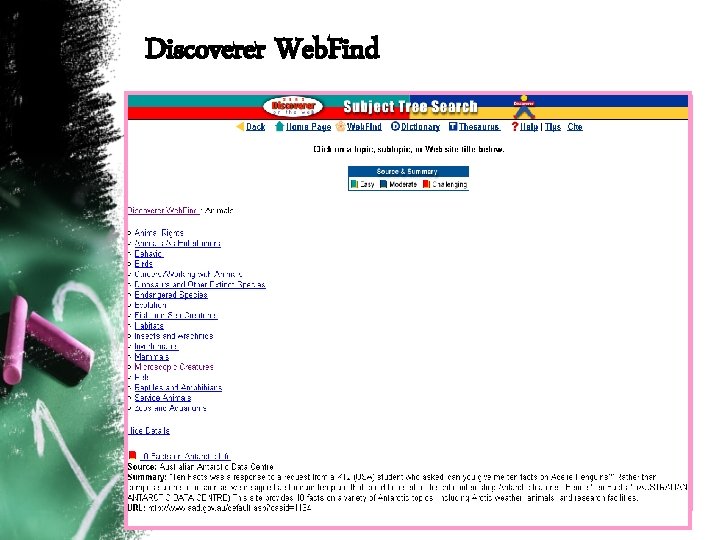 Discoverer Web. Find 