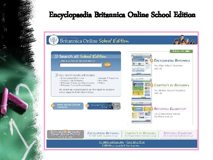Encyclopaedia Britannica Online School Edition 