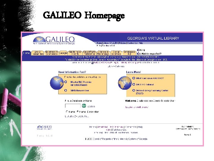GALILEO Homepage 