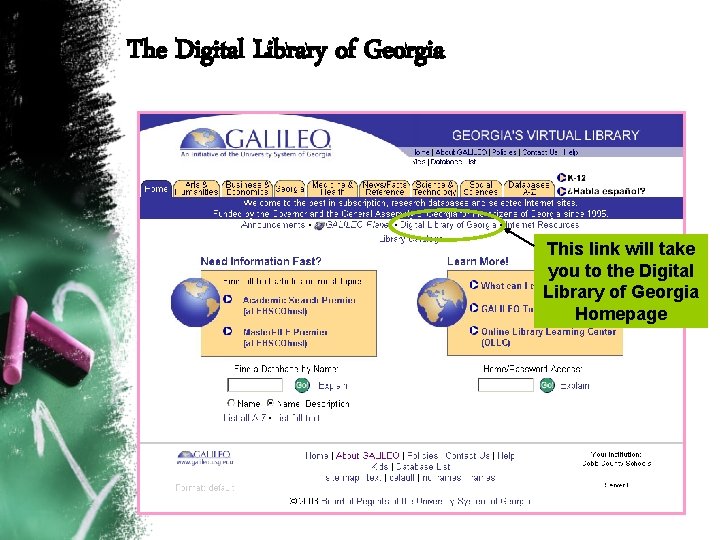 The Digital Library of Georgia This link will take you to the Digital Library