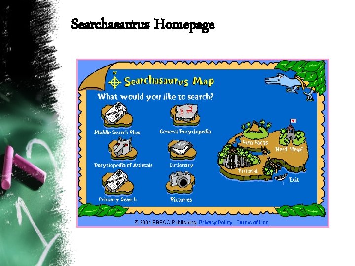 Searchasaurus Homepage 