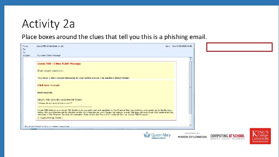 Activity 2 a Place boxes around the clues that tell you this is a Activity 2 a Place boxes around the clues that tell you this is a