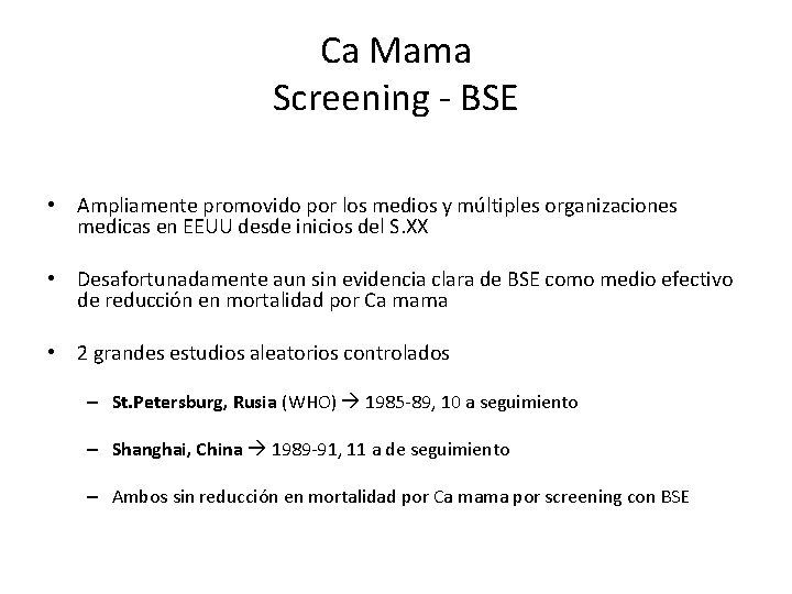 Ca Mama Screening - BSE • Ampliamente promovido por los medios y múltiples organizaciones