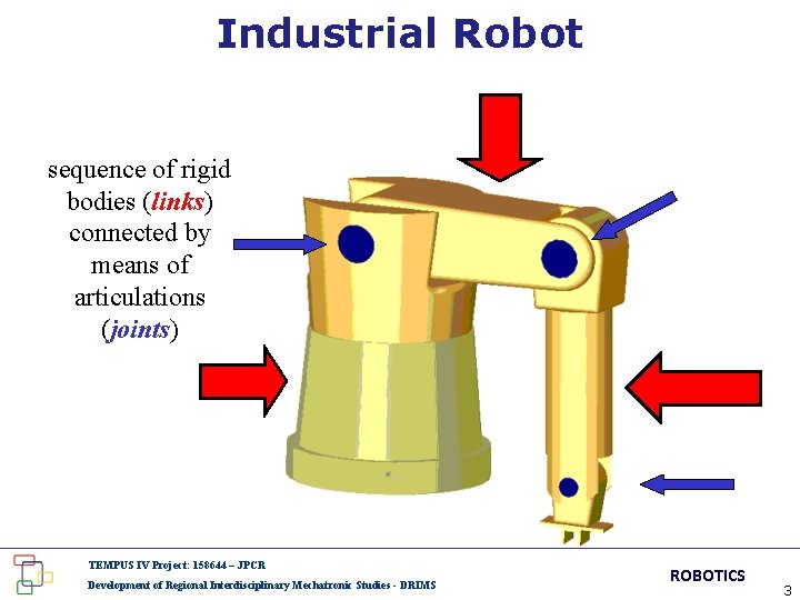 Industrial Robot sequence of rigid bodies (links) connected by means of articulations (joints) TEMPUS