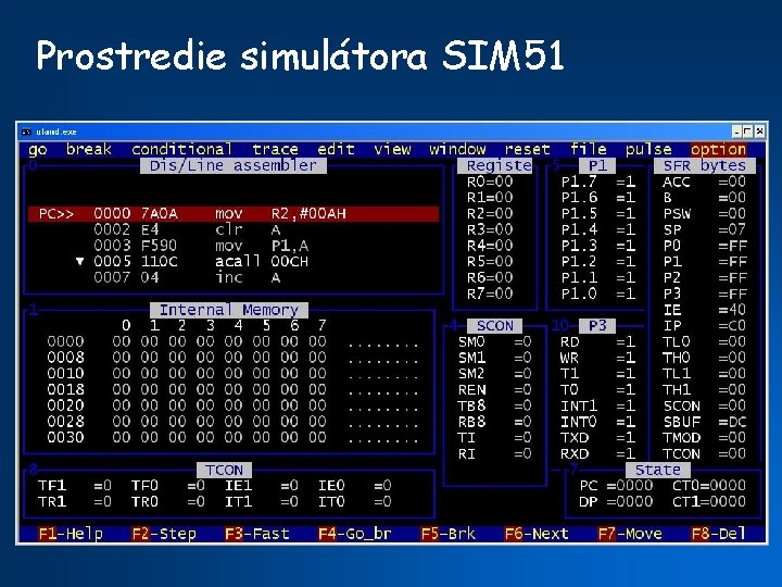 Prostredie simulátora SIM 51 