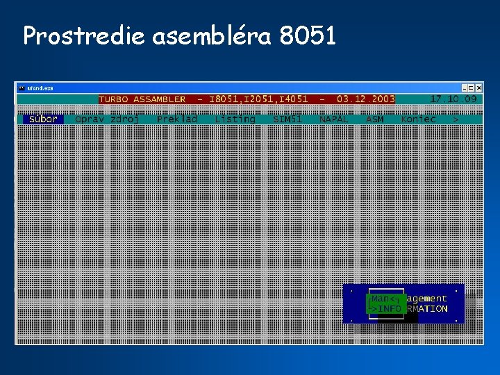 Prostredie asembléra 8051 