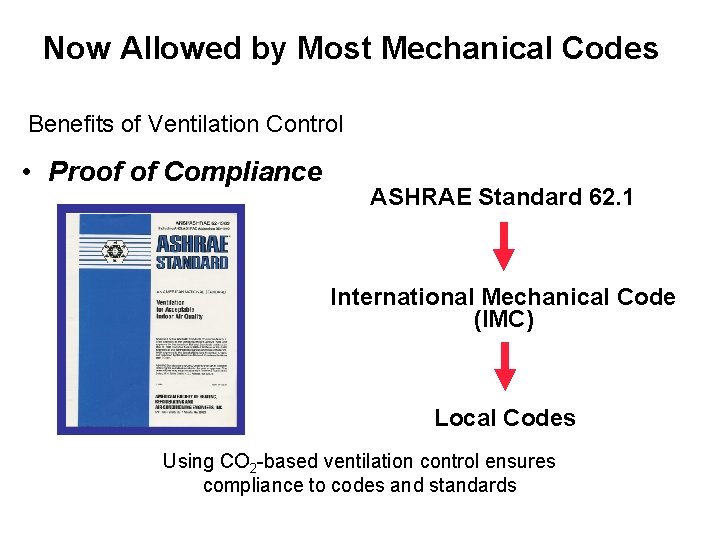 Now Allowed by Most Mechanical Codes Benefits of Ventilation Control • Proof of Compliance