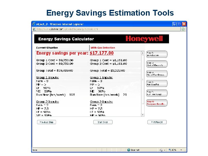 Energy Savings Estimation Tools 