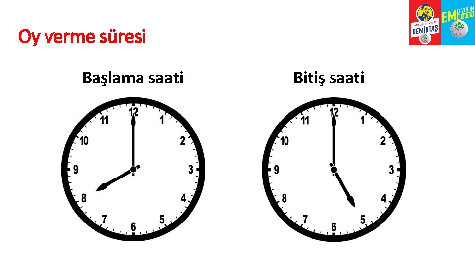 Oy verme süresi Başlama saati Bitiş saati 