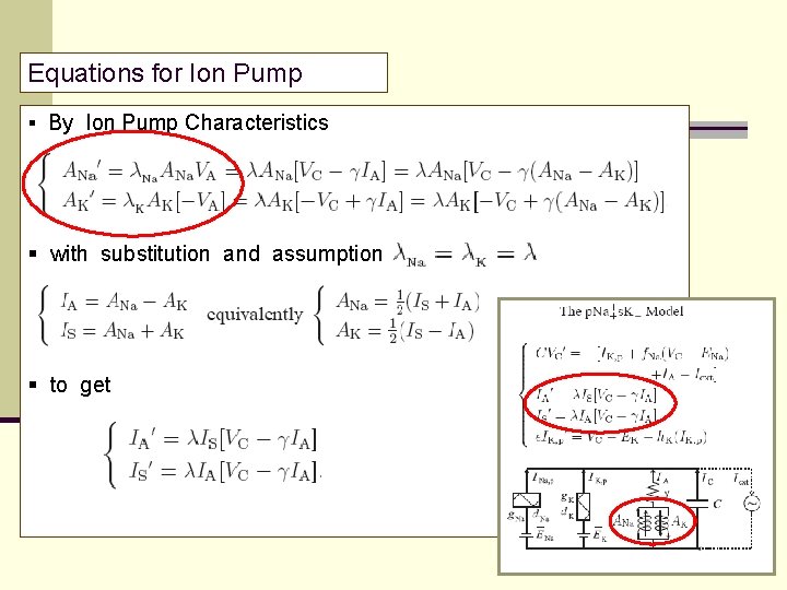 Equations for Ion Pump § By Ion Pump Characteristics § with substitution and assumption