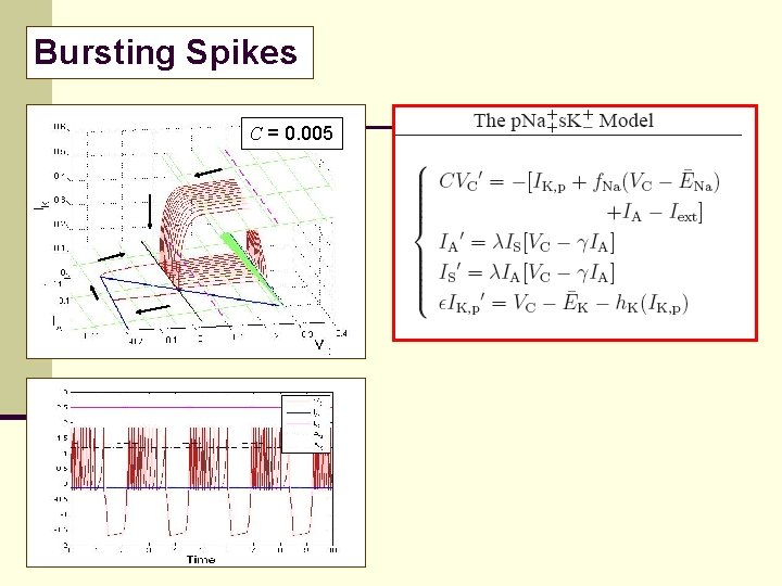 Bursting Spikes C = 0. 005 