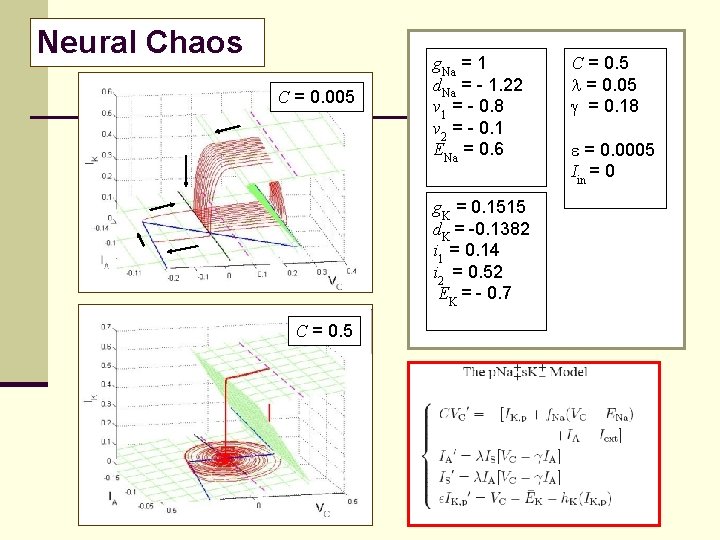Neural Chaos C = 0. 005 g. Na = 1 d. Na = -