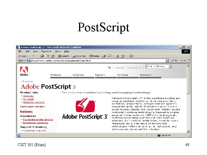 Post. Script CSIT 301 (Blum) 49 