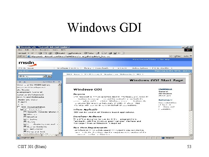 Windows GDI CSIT 301 (Blum) 53 