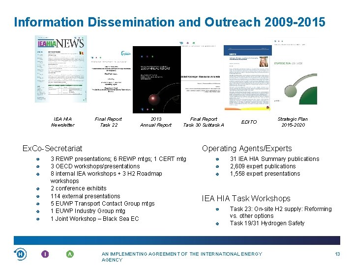 Information Dissemination and Outreach 2009 -2015 IEA HIA Newsletter Final Report Task 22 2013