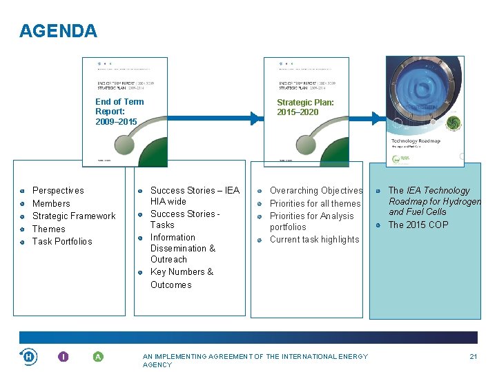 AGENDA End of Term Report: 2009‒ 2015 Perspectives Members Strategic Framework Themes Task Portfolios