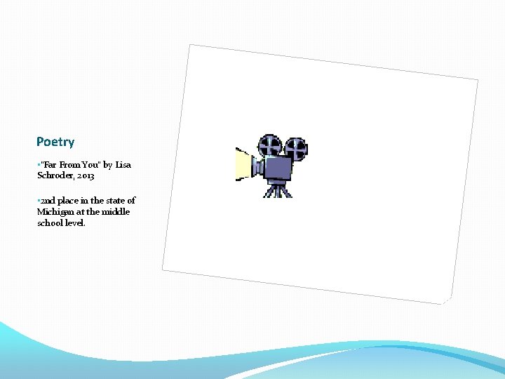 Poetry • "Far From You" by Lisa Schroder, 2013 • 2 nd place in