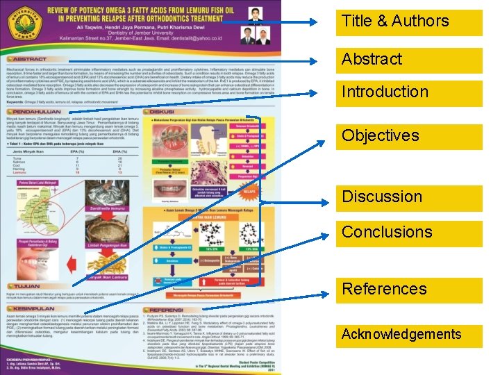 Title & Authors Abstract Introduction Objectives Discussion Conclusions References Acknowledgements 