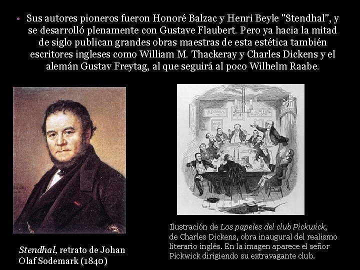  • Sus autores pioneros fueron Honoré Balzac y Henri Beyle "Stendhal", y se